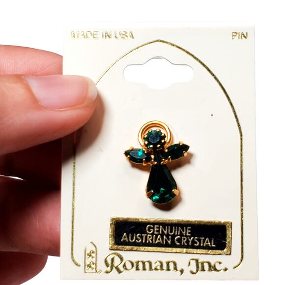 Irish Angel Pin Genuine Austrian Crystal - Picture 3 of 5
